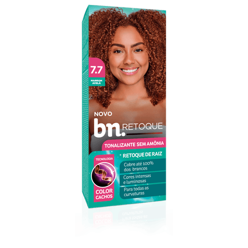 Tonalizante Marrom Avelã 7.7 Sem Amônia 90g | bn.Cachos